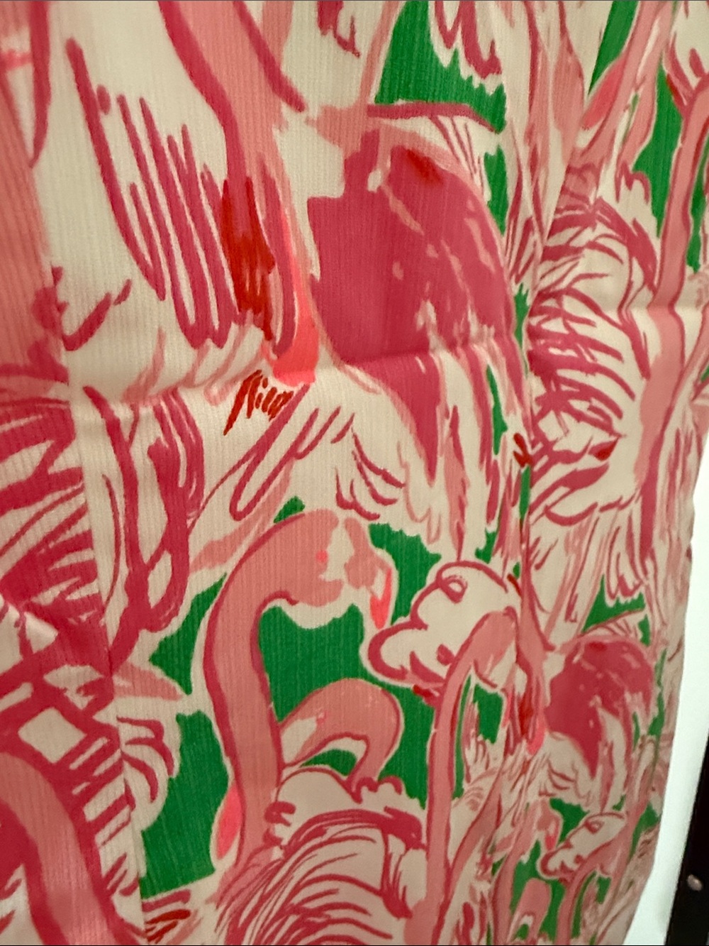 Lilly Pulitzer 💗Sleeveless Pink & Green Flamingo Print Shift Dress - Picture 10 of 15
